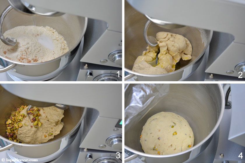Fougasse à la pistache oder Fougasse mit Pistazien Rezept und Zubereitung Fougasse Teig