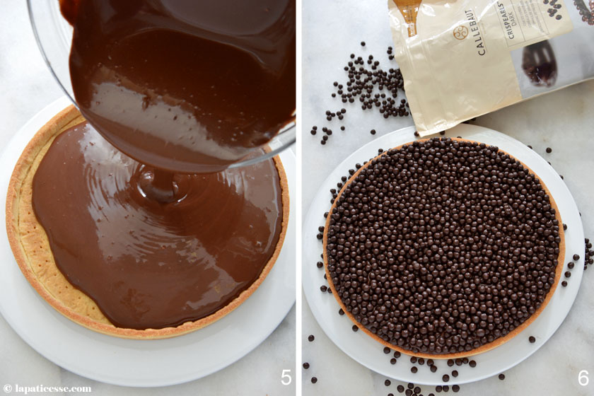 Tarte au chocolat Rezept Zubereitung Callebaut Crisppearls Schokoladentarte