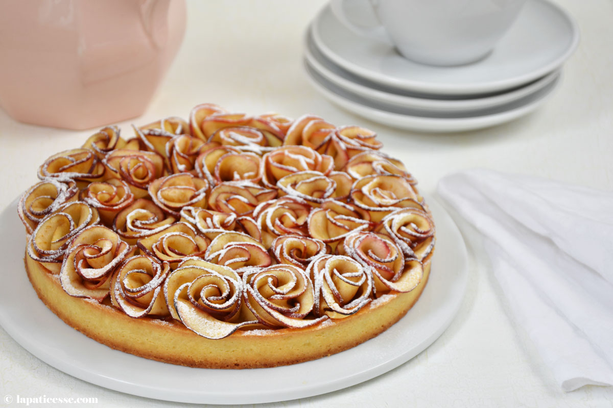 Bouquet de roses Tarte aux pommes Apfelrosen-Tarte Rezept französischer Apfelkuchen