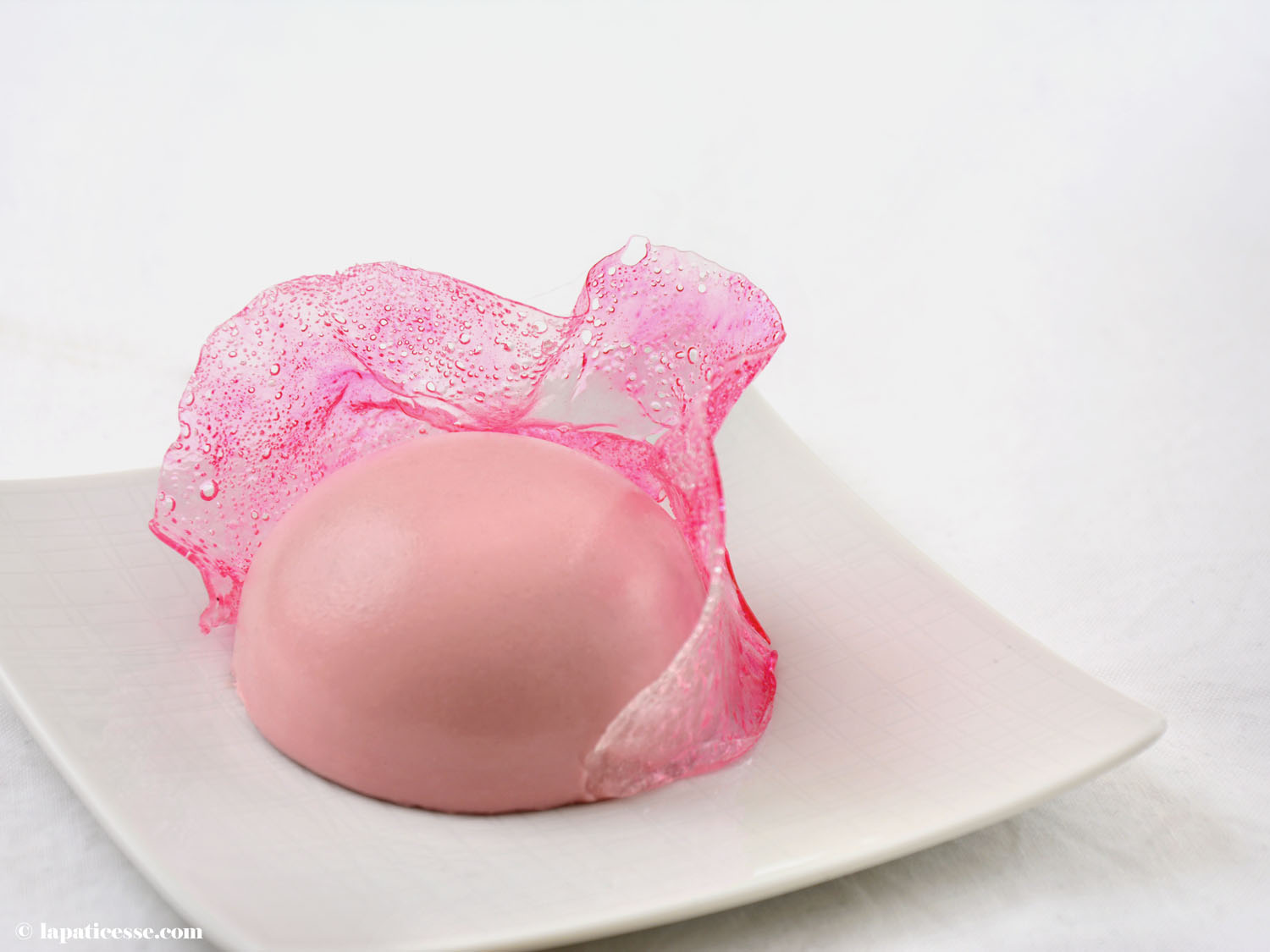 Dôme framboise Himbeer-Kuppeltörtchen Rezept Tuille Isomalt