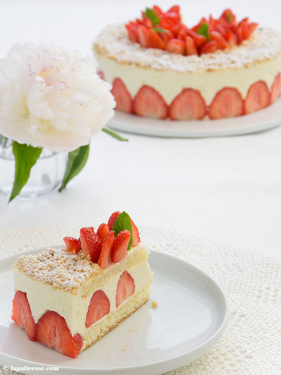 Fraisier Rezept für französische Erdbeertorte Erdbeerkuchen Bagatelle aux fraises