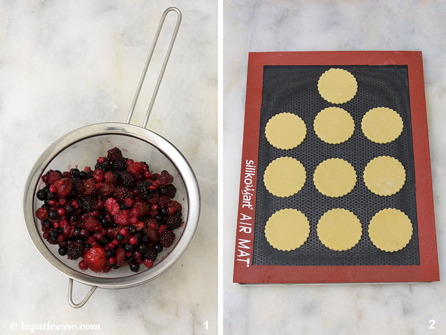 Beeren-Törtchen Rezept Petits gâteaux aux fruits rouges Waldrüchte Zubereitung 1-2