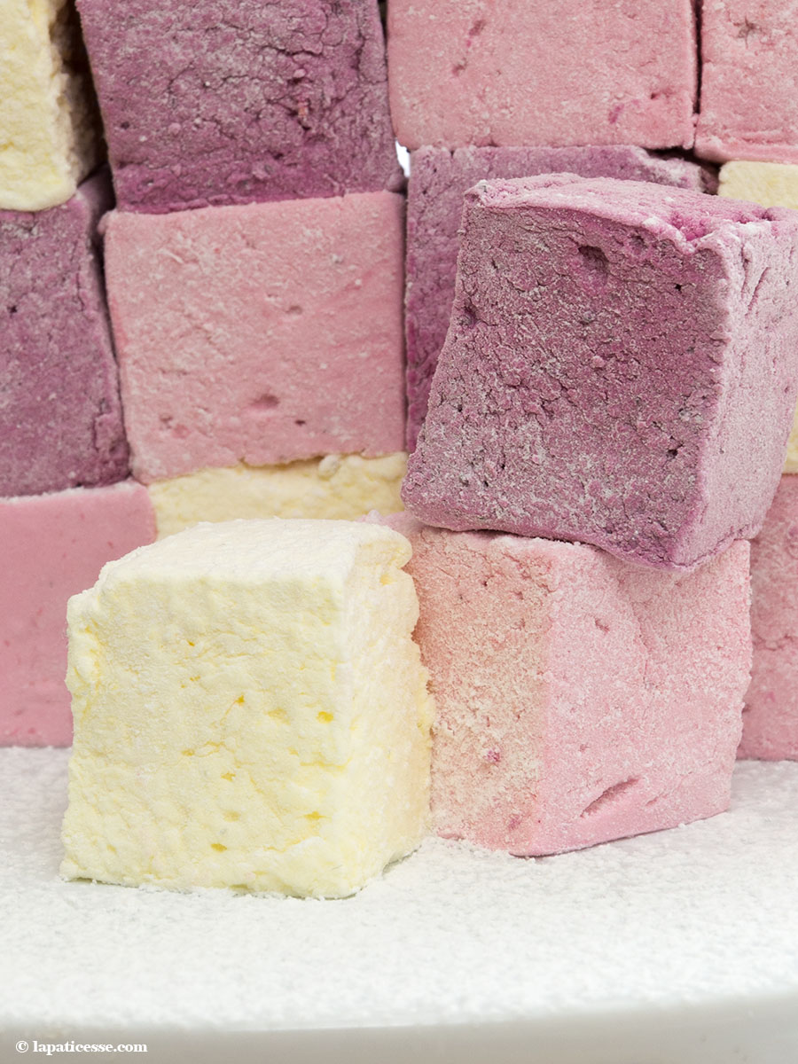 Fruchtige Marshmallow Himbeer Mango Blaubeere Guimauve Rezept close